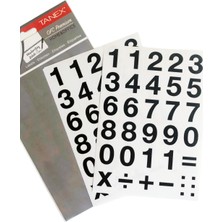 Tanex STC-510 Şeffaf Rakam Stickerı 2 Sayfa (2cm)