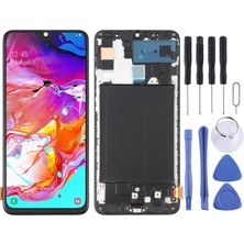 Samsung Galaxy A70 Sm A705 LCD Ekran Siyah Renk Çerçeveli OLED +Tamir Seti Ekran