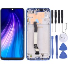 Redmi Note 8 LCD Ekran Mavi Renk Ilanı Çerçeveli +Tamir Seti