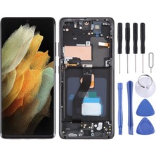 Samsung Galaxy S21 Ultra 5g Sm G998B LCD Ekran OLED Çerçeveli +Tamir Seti Siyah Renk Ilanı Ekran