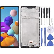 Samsung A21S LCD Ekran A217 Siyah Renk Ilanı Çıtalı Telefon Ekranı