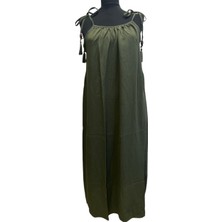 Ip Askılı Haki Elbise