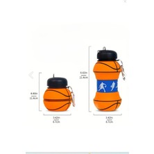 Basketbol Topu Tasarımlı Akordiyon Su Şişesi Su Matarası Suluk