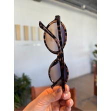 Miux Leopar Çerçeve Degrade Cam Trend Oval  Güneş Gözlüğü