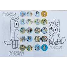 4 Adet Stickerli Boyama Kitabı (Unicorn,elsa',bluey,hello Kitty Figürlü)