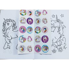 4 Adet Stickerli Boyama Kitabı (Unicorn,elsa',bluey,hello Kitty Figürlü)