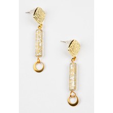 Lila Rosa Etnik Otantik Tasarım Pirinç Küpe