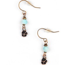 Lila Rosa Etnik Otantik Turkuaz Küpe