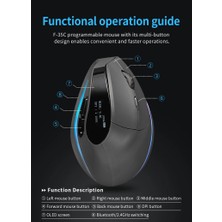 F-35C Dikey Ergonomik Bluetooth LED Ekran Mouse 4000DPI