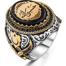Modasilvers 925 Ayar Gümüş Hasbiyallah(Allah Bana Yeter) Yazılı Erkek Yüzük