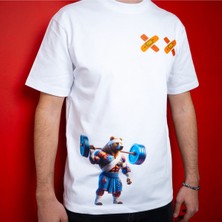 Book OrBook Warrior Bear  Çift Iplik Dokumalı Rahat Kalıp PAMUK T-Shirt