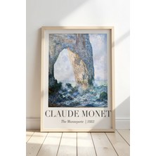 Artiera Claude Monet Manneporte Kayalıkları Vintage Doğal Ahşap Çerçeveli Duvar Tablosu