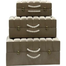 inağ Cappuccıno 3'lü Damat Bohça Sandığı, Nişan Bohça Sandığı, Çeyiz Sandığı