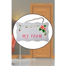 Büro Ev Ofis Düzeni Için Benim Odam Tasarım Çiçek Desenli Kapı Askısı