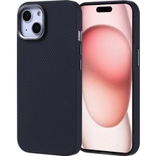 Iphone 15 Uyumlu Kılıf Kamera Koruma Magsafe Sarj Destekli Karbon Fiber Görünüm Kapak