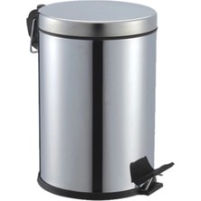 Pedallı 5lt Krom Metal Çöp Kovası (4887)