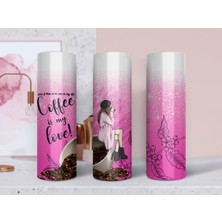DREAM COLLECTION Coffee Gırl Özel Tasarım Sıcaklık Göstergeli Dijital Led Paslanmaz Çelik Termos 450 Ml
