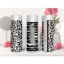 DREAM COLLECTION Leopar Özel Tasarım Sıcaklık Göstergeli Dijital Led Paslanmaz Çelik Termos 450 Ml