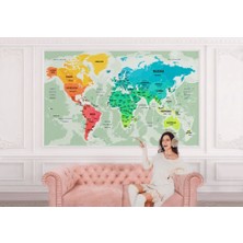 Marsilyan- Dünya Haritası Duvar Kağıdı Ülke ve Başkentli İNGILIZCE-2775