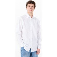 Mustang Relaxed Beyaz Nakışlı Erkek Gömlek M5SM-GML1059