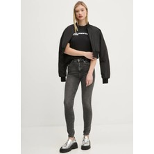 Karl Lagerfeld Jeans Bisiklet Yaka Düz Açık Siyah Kadın T-Shirt A1W17005