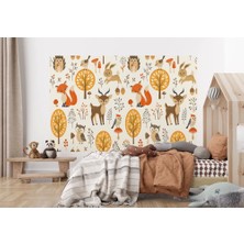 Marsilyan- Renkli Orman Hayvanları Duvar KAĞIDI-5705