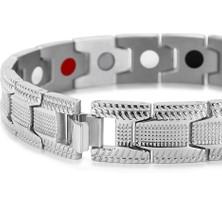 Fuhao Shop C Siyah Bilezik Erkekler Için Yağmur Gibi Moda Bilezik Paslanmaz Çelik Manyetik Terapi Bileziği Viking Germanium Lüks Takı Bileklik Drop-Ship (Yurt Dışından)