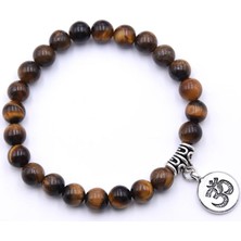 Fuhao Shop C ZT110-18 Doğal Taş Boncuklu Bilezik Yoga Çakra Mala Bilezik Om Lotus Kadın Erkek Boncuklu Şans Bileklik Takı Pulseras (Yurt Dışından)