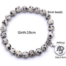 Fuhao Shop C ZT110-18 Doğal Taş Boncuklu Bilezik Yoga Çakra Mala Bilezik Om Lotus Kadın Erkek Boncuklu Şans Bileklik Takı Pulseras (Yurt Dışından)