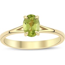 Peridot Oval Tektaş Yüzük