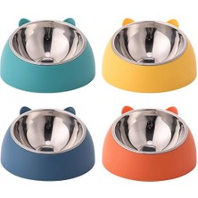 Glipet Kedi Kulaklı Eğimli Mama ve Su Kabı 18X9 cm Sarı