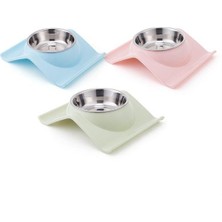 Glipet Çelik Taslı Devrilmez Tekli Mama ve Su Kabı 25X19.5X6.5 cm Yeşil