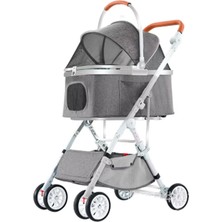 Glipet York Kedi Köpek Arabası 49X67X101 cm Gri