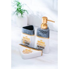 Acar Jardin 3'lü Banyo Seti - Koyu Gri