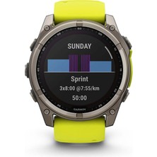Garmin Fenix 8 - 51 mm Solar Sapphire Titanyum, Amp Sarı/grafit Silikon Kayışlı