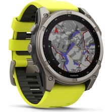 Garmin Fenix 8 - 51 mm Solar Sapphire Titanyum, Amp Sarı/grafit Silikon Kayışlı