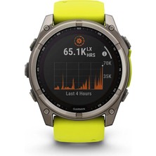 Garmin Fenix 8 - 51 mm Solar Sapphire Titanyum, Amp Sarı/grafit Silikon Kayışlı
