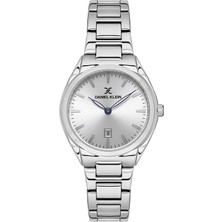 Daniel Klein DK.1.13625-7 Beyaz Kadran Çelik Kasa Gümüş Kordon 3 Atm Pilli Kadın Kol Saati