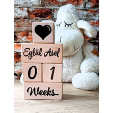 Fikirstore Anne Bebek Hatıra Fotoğraf Çekim Anı Küpleri (Ingilizce) Lazer Kazımalı Isimli 5'li Set