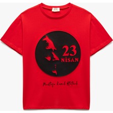 Koton Pamuklu Atatürk Baskılı Bisiklet Yaka Kısa Kollu Tişört