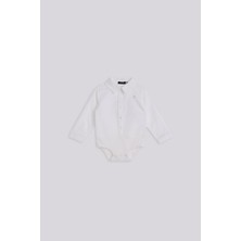 GB Baby Bg Store Erkek Bebek Beyaz Gömlek Klasik Fit Günlük Tarz Düz Desenli
