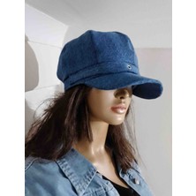 Kadın Kot Denim Metal Tokalı Şapka