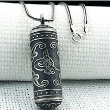 Silindir 925 Ayar Osmanlı Tuğralı Cevşen Muska Kabı Kolye