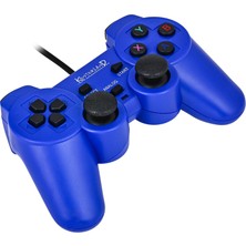 Kontorland Kablolu Pc Gamepad – D-Input & X-Input Destekli Titreşimli USB Oyun Kolu Mavi