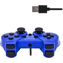 Kontorland Kablolu Pc Gamepad – D-Input & X-Input Destekli Titreşimli USB Oyun Kolu Mavi