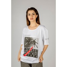 77 Woxxo The Worst Past Builds Up The Best Future Baskılı Unisex Oversize T-Shirt -Beyaz Lycralı Modal/pamuk