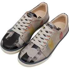 Kadın Vegan Deri Çok Renkli Sneakers - Geometric Shapes Tasarım