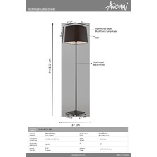 Avonni, 9071 Ailesi Siyah Boyalı Lambader