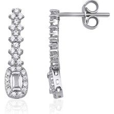 Fiyonk Kuyumculuk 14 Ayar Altın Baget Taş Detaylı Küpe