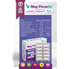 Vitasso Magnezyum 3'lü Paket Magthreeon 60 Kapsül Yetişkinler Için Vitamin ve Magnezyum Gıda Takviyesi